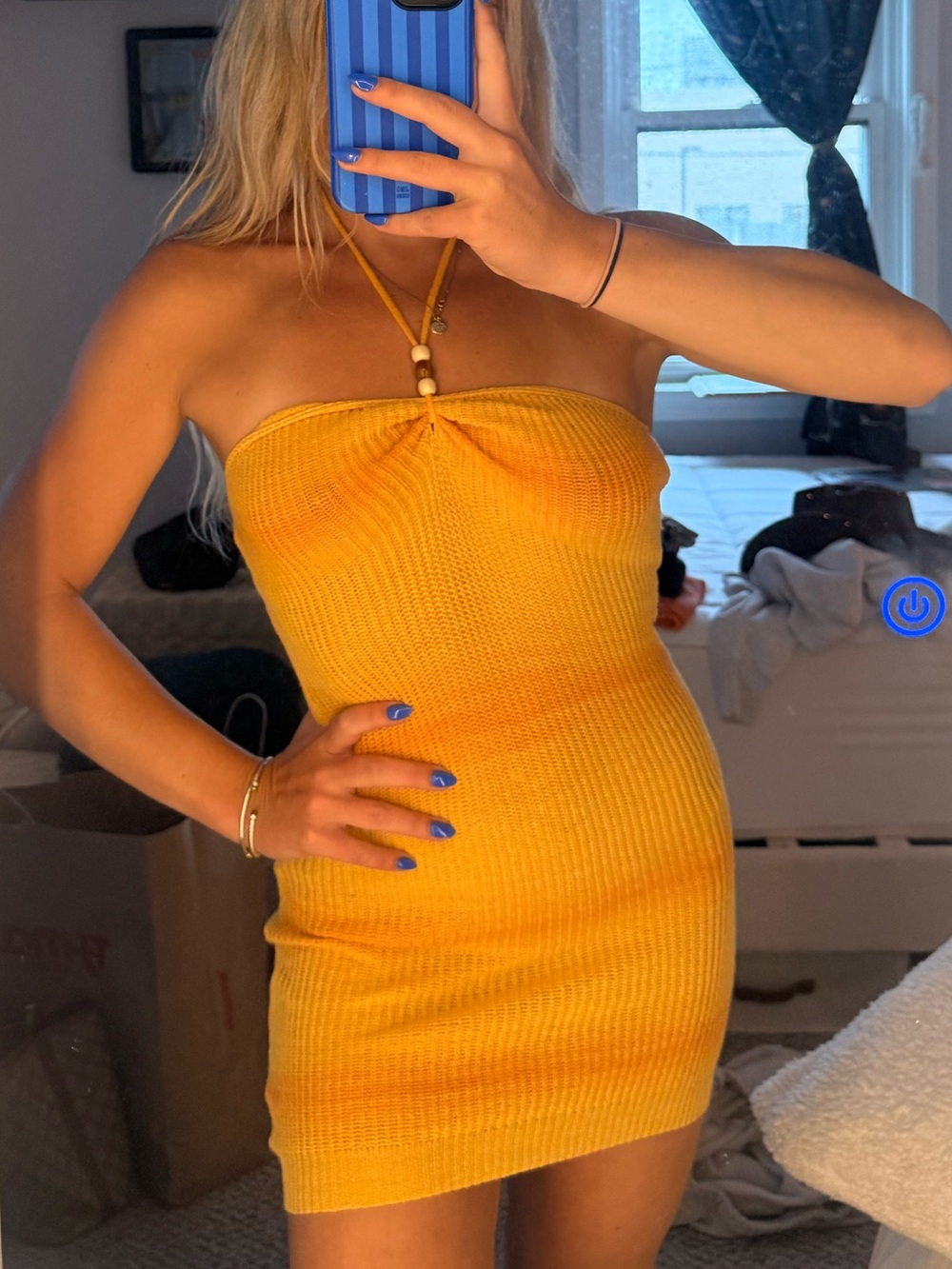 Orange halter dress